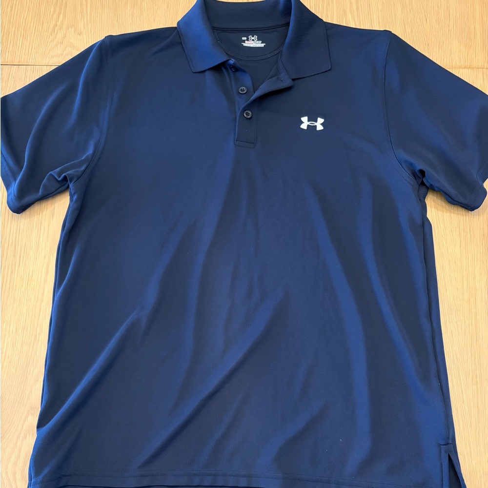 Under Armour Men's Heat Gear Navy Blue Polo